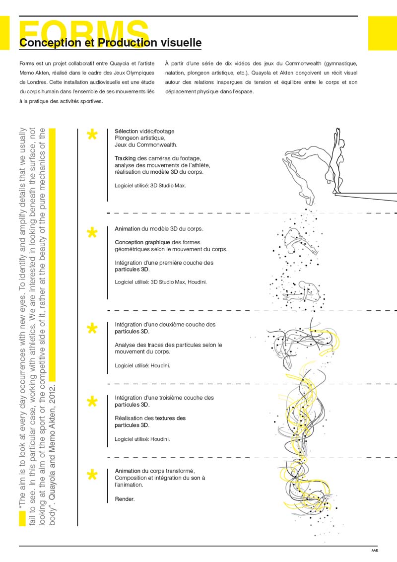 Alexandra Arellano, notice graphique pour l'oeuvre de Quayola et Memo Akten intitulée "Forms"